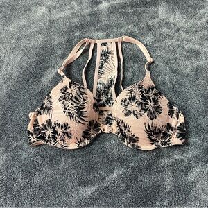 Victoria’s Secret Pink Floral Strappy Racerback Bra Size 34 B